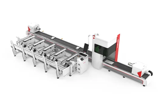 Máquina de corte de tubos de metal de tres mandriles profesional con alimentación automática